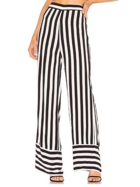 Dee Dee Wide Leg Stiped Pant in Black & White Size Small